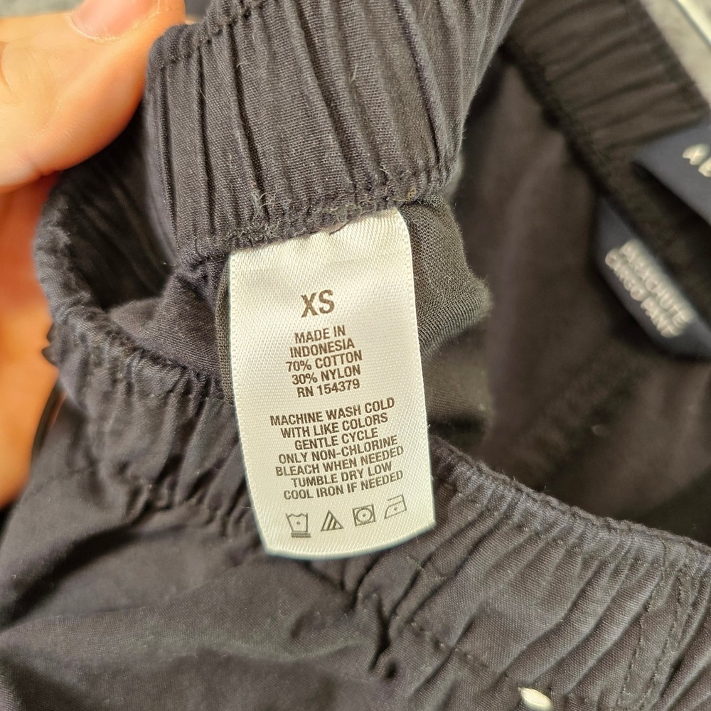 Aeropostale Black Parachute Cargo Pants XS 25" Elastic Waist Baggy Relaxed Fit‎ - Picture 7 of 8